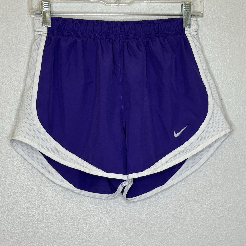 Nike DriFit Running Shorts Womens Sz Small Purple White Lined Running Drawstring
